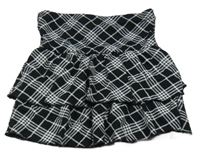 Černo-bílá kostkovaná vrstvená sukně C&A