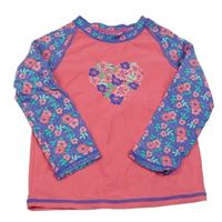 Růžovo-fialové květované UV triko 