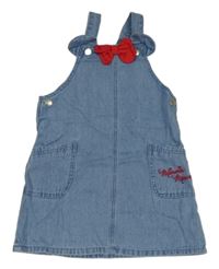 Světlemodré laclové riflové šaty s mašlí - Minnie Primark