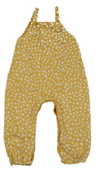 Okrové puntíkaté laclové tepláky Next