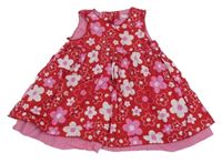 Červeno-růžovo-bílé květované šaty H&M