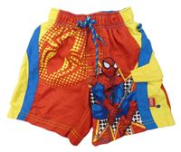 Červeno-modro-žluté plážové kraťasy se Spidermanem Disney