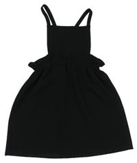 Černé žebrované šaty s volánkem V by Very