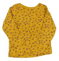 Okrové triko s leopardím vzorem M&Co.