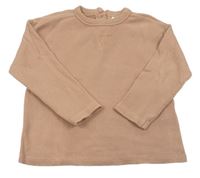 Starorůžové žebrované triko Zara