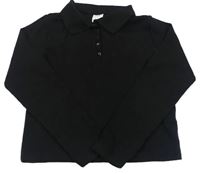 Černé žebrované crop triko s límečkem Zara