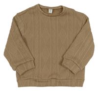 Hnědá vzorovaná mikina Shein