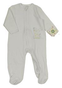 Bílý žebrovaný overal s žirafou Little me 