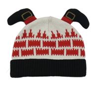 Bílo-červeno-černá čepice - Santa 