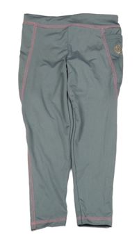 Šedo-růžové sportovní legíny 