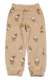 Růžové plyšové tepláky se zmrzlinami 