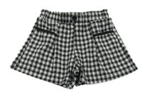 Černo-bílé kostičkované úpletové kraťasy Pep&Co
