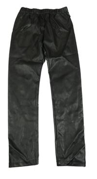 Černé koženkové legíny 