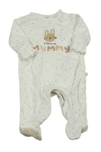 Bílo-černý puntíkatý overal s nápisem a králíčkem Next