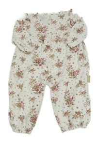 Bílo-růžový květovaný overal 