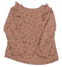 Starorůžové triko s leopardím vzorem Tu