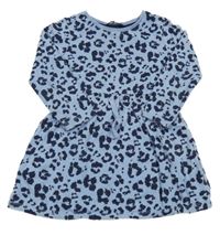 Světlemodro-tmavomodré teplákové šaty s leopardím vzorem George