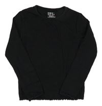 Černé žebrované crop triko Next