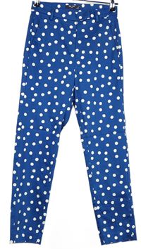 Dámské modré puntíkované slim kalhoty M&S