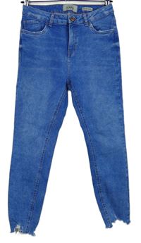 Dámské světlemodré roztřepené skinny kotníkové rifle New Look 
