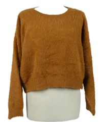 Dámský skořicový chlupatý crop svetr New Look 