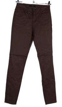 Dámské vínové koženkové skinny kalhoty Zero 