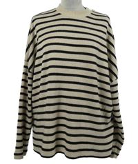 Dámský béžovo-černý pruhovaný svetr F&F