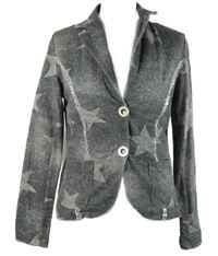 Dámské šedé teplákové sako s hvězdičkami 