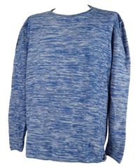 Pánský modro-bílý melírovaný svetr John Devin 