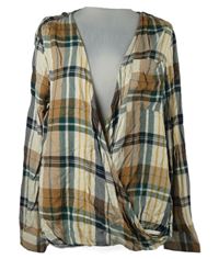 Dámská kostkovaná překřížená halenka F&F