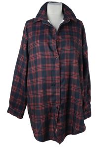 Dámská tmavomodro-červená kostkovaná halenková tunika 