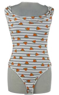 Dámské bílo-černé pruhované body s melouny Primark 