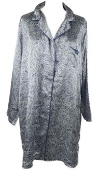 Dámská modro-bílá vzorovaná saténová noční košile C&A