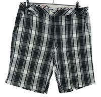 Pánské černo-bílé kostkované plátěné kraťasy Topman vel. 34