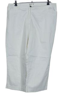 Dámské bílé plátěné capri kalhoty Bonprix 