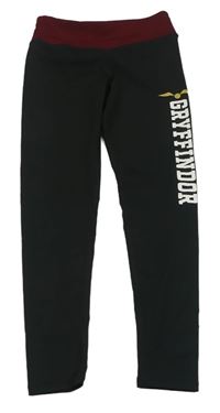 Černo-vínové sportovní legíny s nápisem H&M