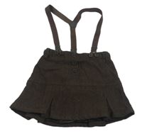 Černo-hnědá vlněná sukně s kšandami H&M