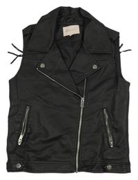 Černá koženková vesta Only