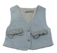 Modro-šedá tepláková vesta s mašlemi Trussardi