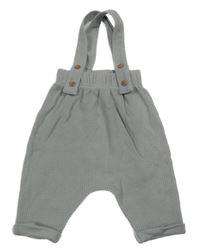 Světlešedé žebrované lehké tepláky s kšandami Mamas&Papas