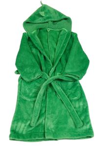 Zelený chlupatý župan s kapucí M&S