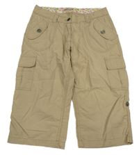 Béžové plátěné roll-up cargo kraťasy M&S