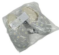 Šedé melírované květované domácí bačkory George vel. 29