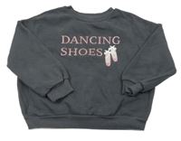 Šedá mikina s růžovým nápisem 