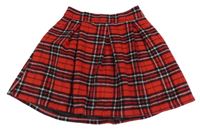 Červeno-bílo-černá skládaná kolová sukně