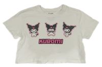 Bílé crop tričko s KUROMI Sanrio