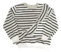 Antracitovo-bílá pruhovaná mikina s volánem H&M