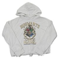 Bílá crop mikina s erbem - Harry Potter a kapucí C&A