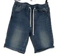 Dámské modré teplákové riflové kraťasy 