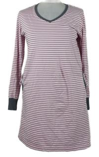 Dámské světlerůžovo-šedé pruhované bavlněné šaty H.I.S.